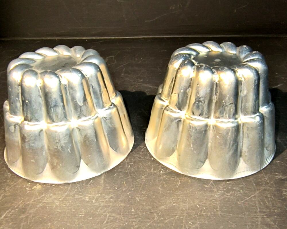 1765.  Set of 2 Aluminum Cupcake or Jello Molds